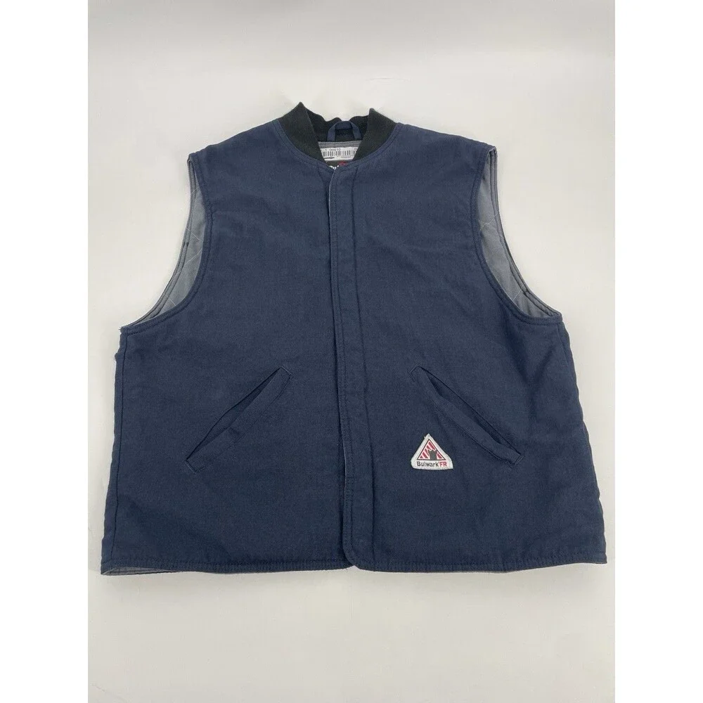 Bulwark FR Flame Resistant Insulated Work Vest Navy Blue Men’s XL Arc Rated